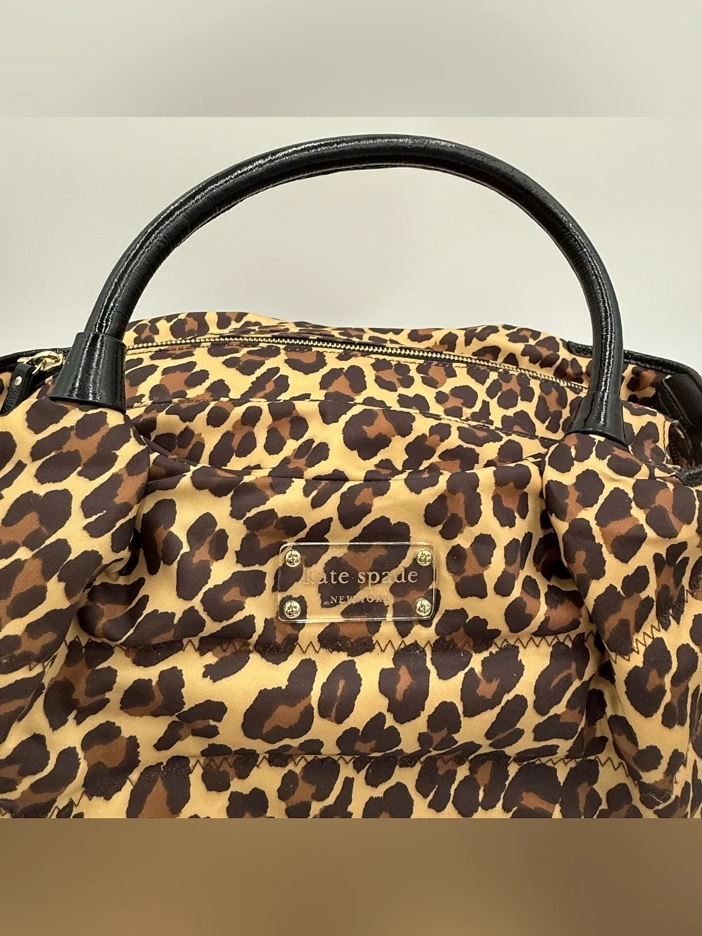 Kate Spade Leopard Stevie Nylon Diaper Bag